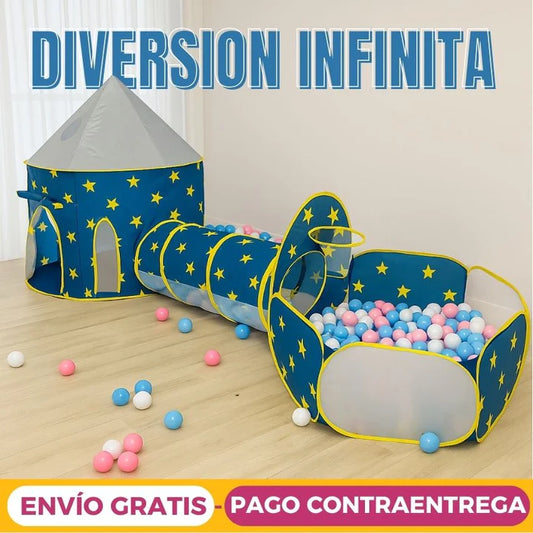 Carpa Castillo 3 En 1 Túnel + Piscina
