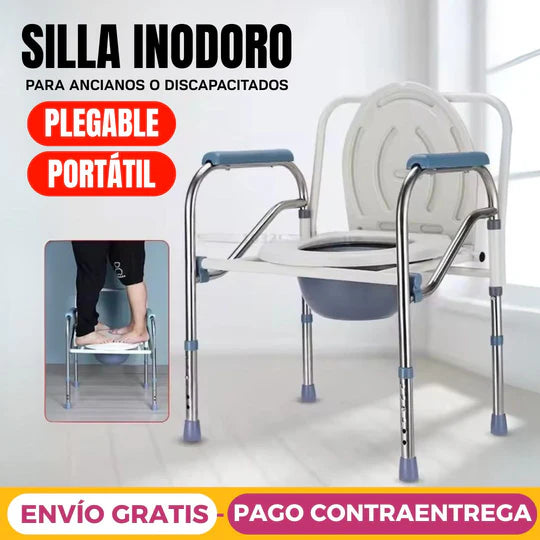 Silla Inodoro Plegable con Posa Manos