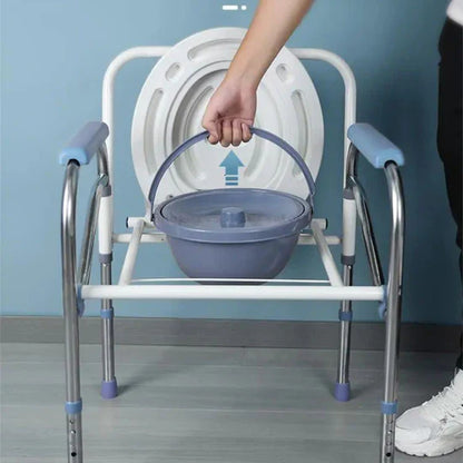 Silla Inodoro Plegable con Posa Manos